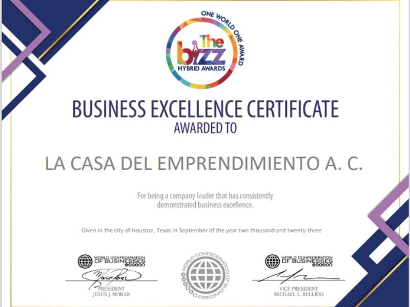 Business Excellence Certificate Casa del Emprendimiento